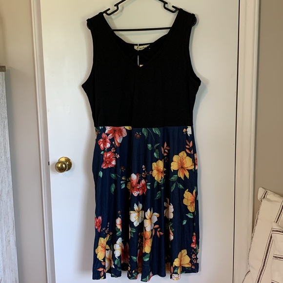 Women's Elegant V-Neck - Casual Sleeveless Summer Dress with Pockets -runs small - Picture 7 of 7